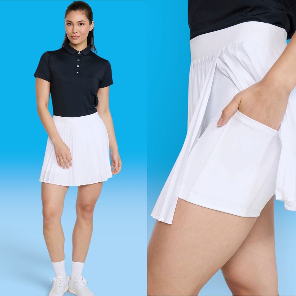 NWOT Bad Birdie DOUBLE DOWN Golf Pickleball Skort - WHITE Size Medium